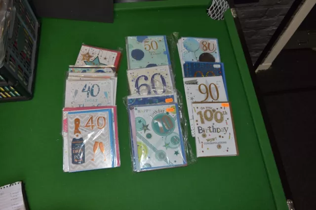 job lot 71 mixed age birthday cards ex shop stock