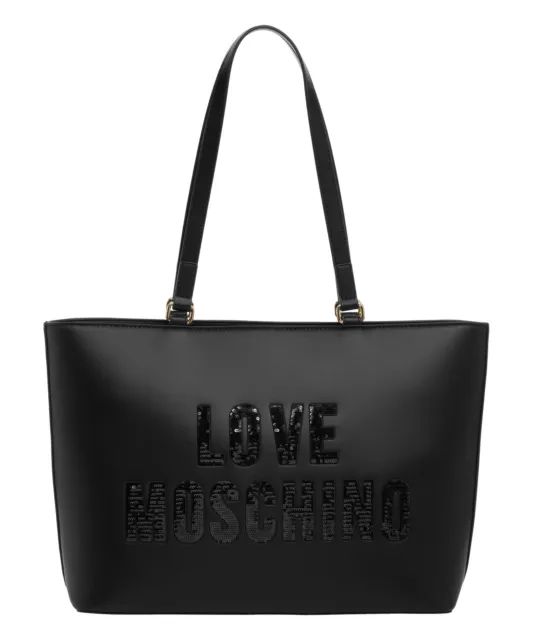Love Moschino cabas femme lettering logo JC4288PP0IKK0000 grand Black Nero sac