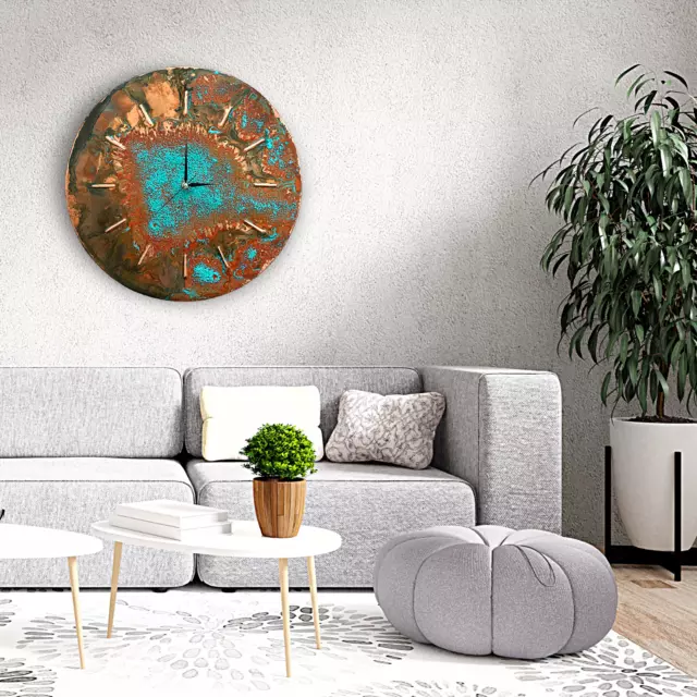 Große Mid-Century Modern Art Deco Farmhouse Silent Copper Wall Clock Wall Decor