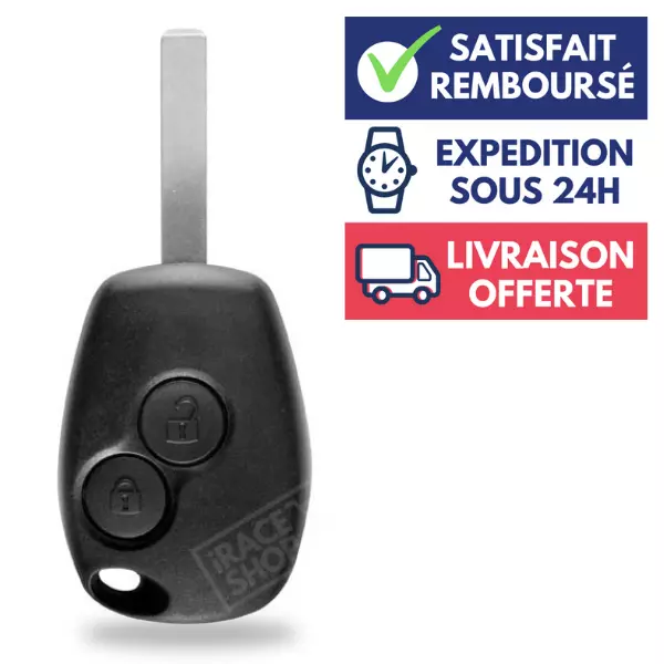 Boitier 2 boutons Plip Télécommande Clé pour Dacia Logan Duster Sandero Lodgy