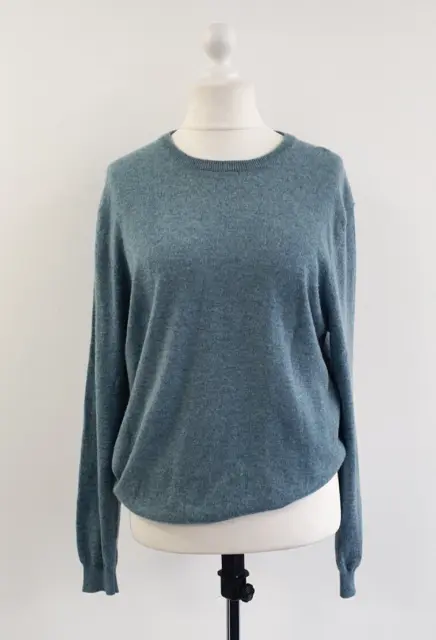 WoolOvers Jumper Merino Wool & Cashmere Blend Size Large Blue Marl Unisex