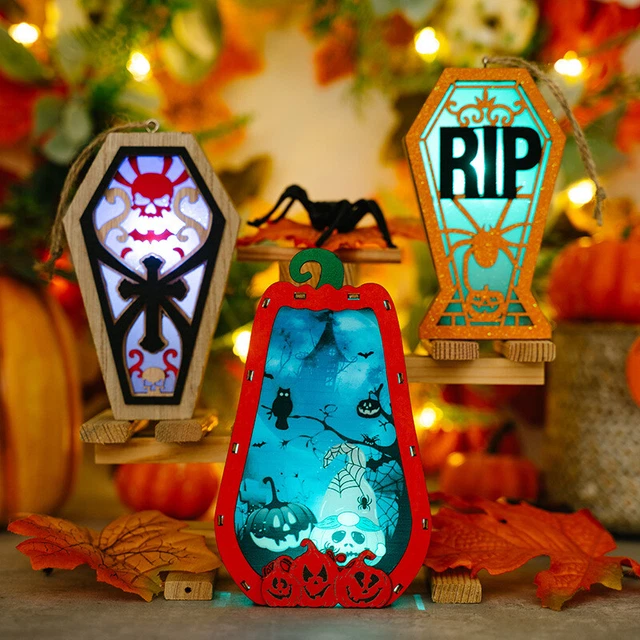 Cionondoli Bara Luminosi Halloween Ragno Zucca Scheletro Prop Decorazione Bara