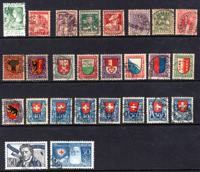 Schweiz, Suisse, Switzerland, Lot Pro Juventute 1913-1931, 900.-+