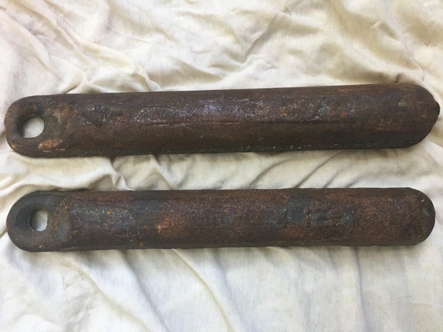 Antique Cast iron window sash weights 4.5LBs each Lot of 2