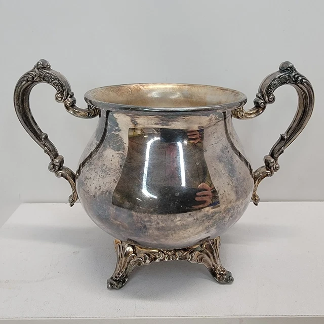 Vintage WM A. Rogers Sugar Bowl Royal Provincial 2 Handles - Feet Footed NO LID