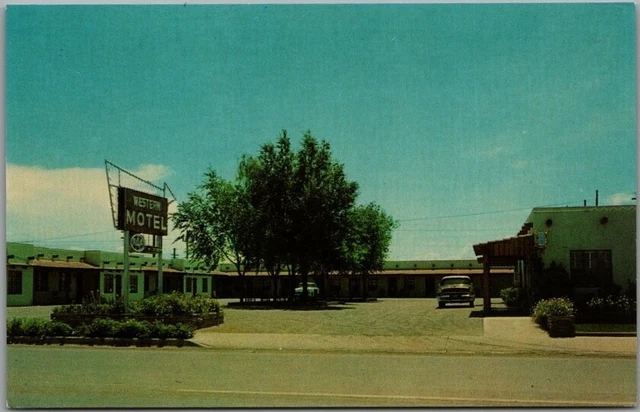 Vintage 1950s Holbrook, Arizona Postcard WESTERN MOTEL Highway ROUTE 66 Roadside