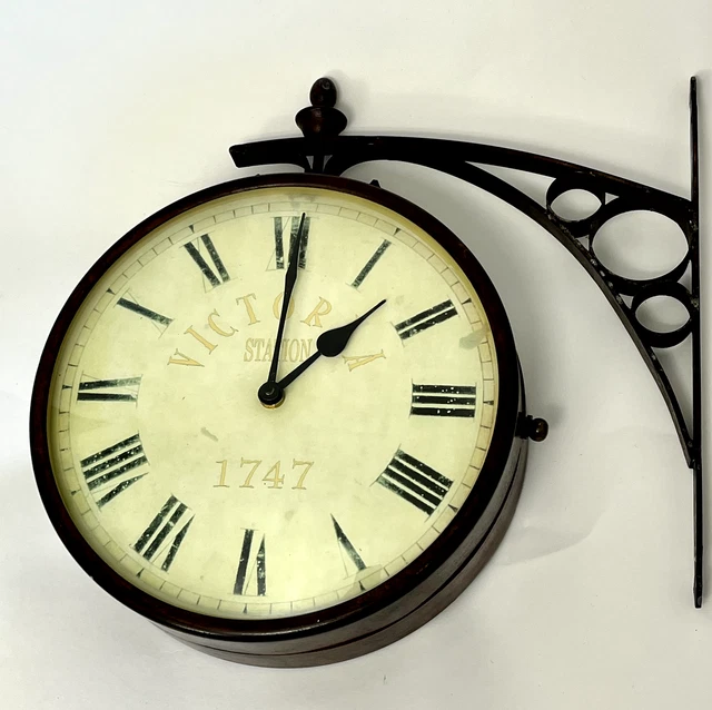 vidaXL Horloge de Gare Rétro Double Face New York Style Pendule Montre