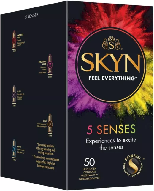 SKYN 5 Senses : Lot de 50 Préservatifs Multi Sensations