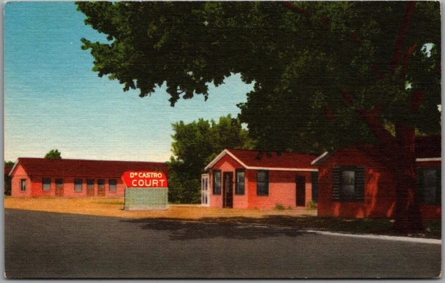 LUSK, Wyoming Postcard DeCASTRO MODERN COURT Highway 20 Roadside Chrome c1950s