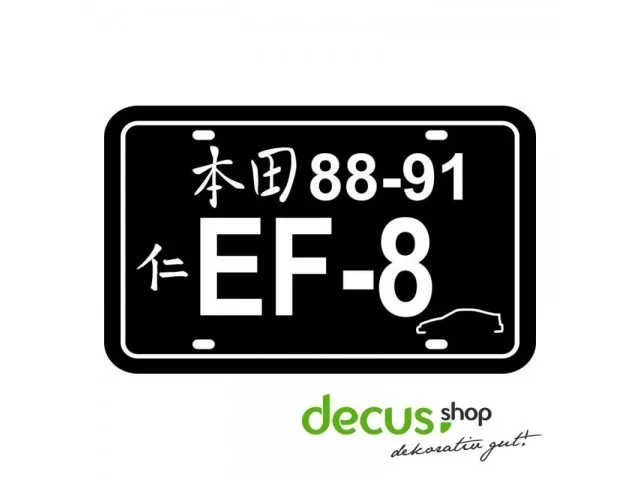 KENNZEICHEN EF8 JAPANISCH L 1378 13x8 cm // Sticker JDM Aufkleber Frontscheibe