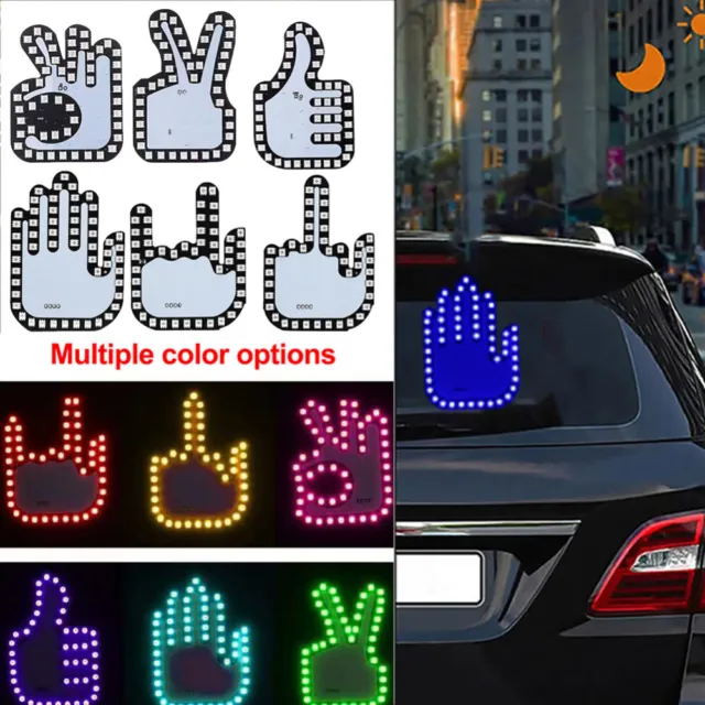 NEW FUNNY CAR Middle Finger Gesture Light with Remote、 $33.95 - PicClick AU