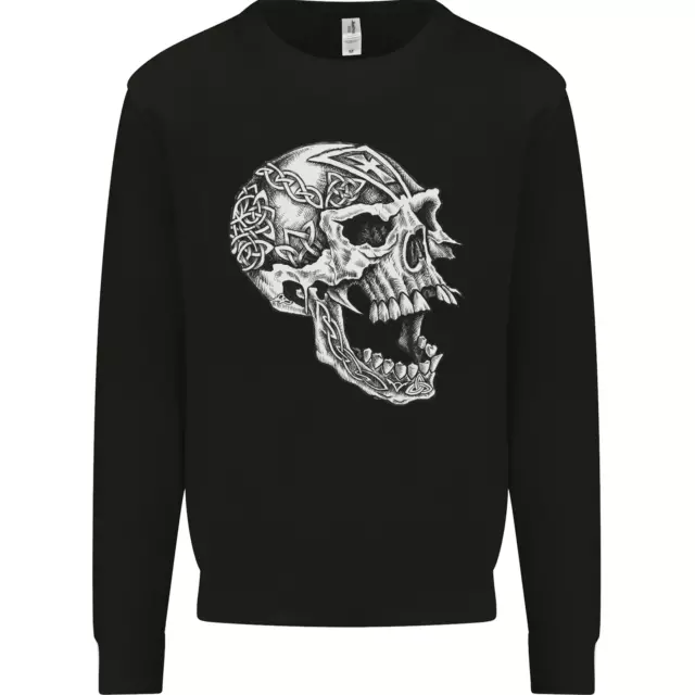 Viking Skull Symbols Kids Sweatshirt Jumper