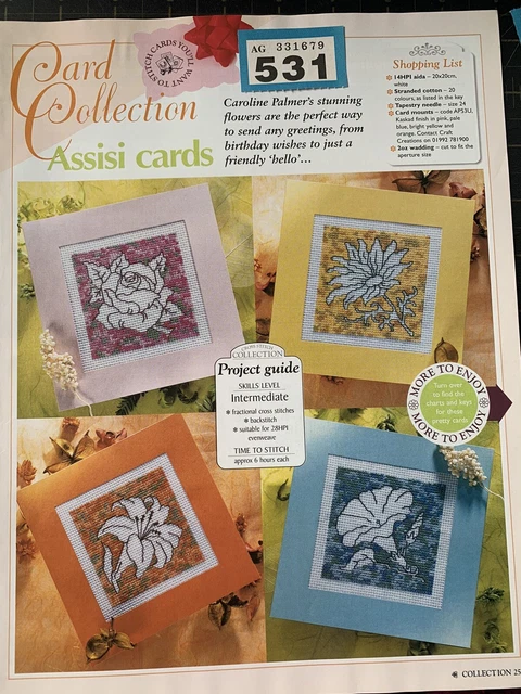 Assisi Style Floral Greeting Cards Vintage Cross Stitch Design chart