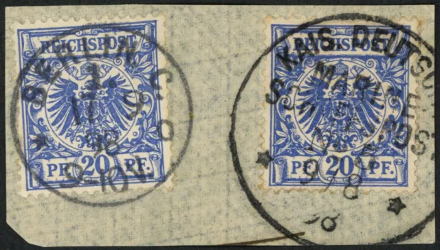 MSP BIS 1914 5 (PRINZESS WILHELM), 9.8.98, auf Briefstück mit Ankunftsstempel