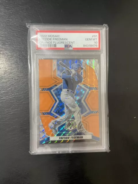 💎2022 Panini Mosaic Freddie Freeman Orange Reactive Prizm #13/25 PSA 10 GM 💎