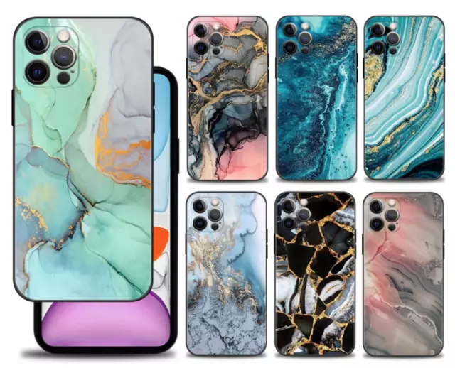 Colorfull Marble Stone Coque Cover Case For iPhone 14 Pro Max 13 12 11 Xr Xs 8 7