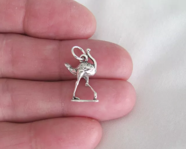 Sterling Silver 3d Ostrich charm