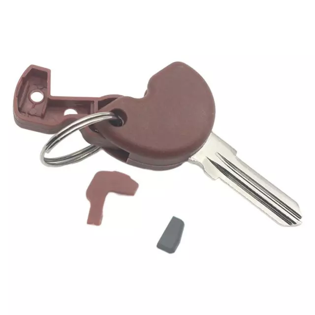 Durable New Brown Uncut Blank Key + Transponder Chip for for Vespa Piaggio