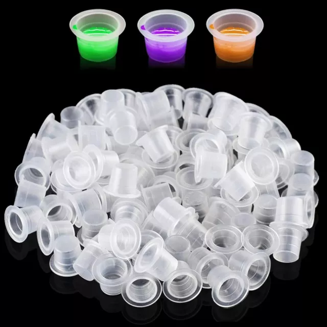 100 piezas Tazas de Tinta para Tatuajes, Tapas de Tinta de Tatuaje, Tatuar