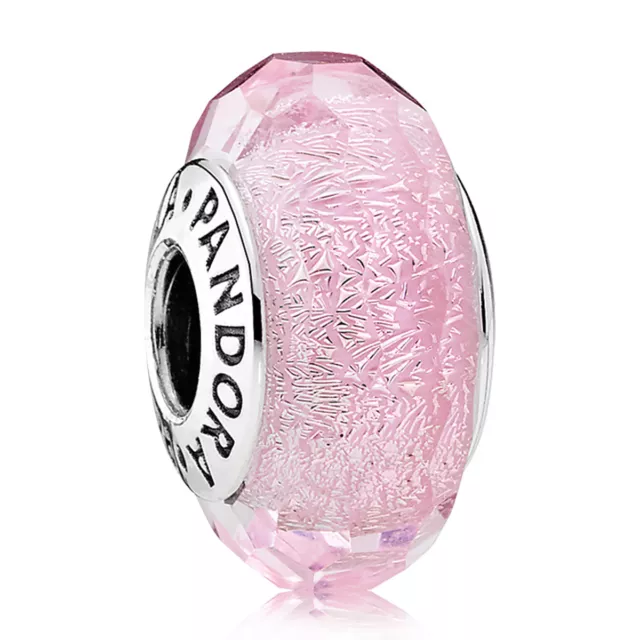 Neuf ! Véritable Verre Murano Authentique Pandora Fascinant Facettes Roses - 9012