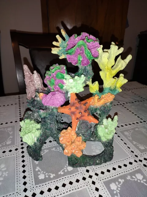 Artificial Large Used Coral Reef Landscape Aquarium Fish Tank Decor 12" x 8.5