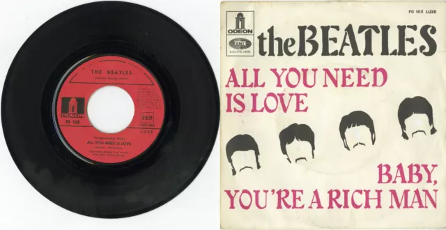 "THE BEATLES" All you need is love / Baby you're a rich man (SP 45t français) NM