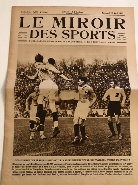 Miroir Des Sports 1/02/1938 – France-Belgique – Parc Des Princes – Original
