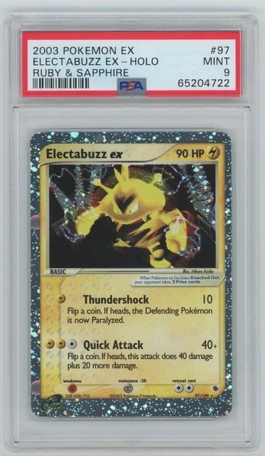 2003 Pokemon EX Ruby & Sapphire Electabuzz EX Holo 97/109 PSA 9 Mint