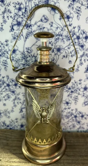 Vintage Musical Windup Decanter - Brass Lantern Style