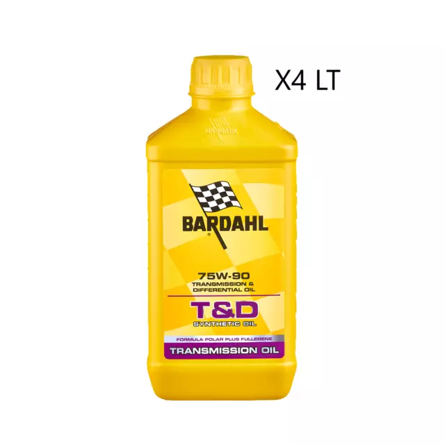 4 Litri Olio Auto Bardahl T&D TED Synthetic Oil 75W90 per Cambio e Trasmissione