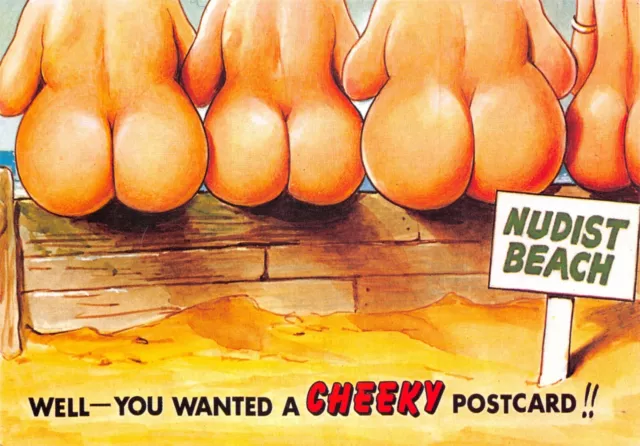 Bamforth Comic Postcard Nudist Beach No Bc L Large Size Unused Very Good Picclick