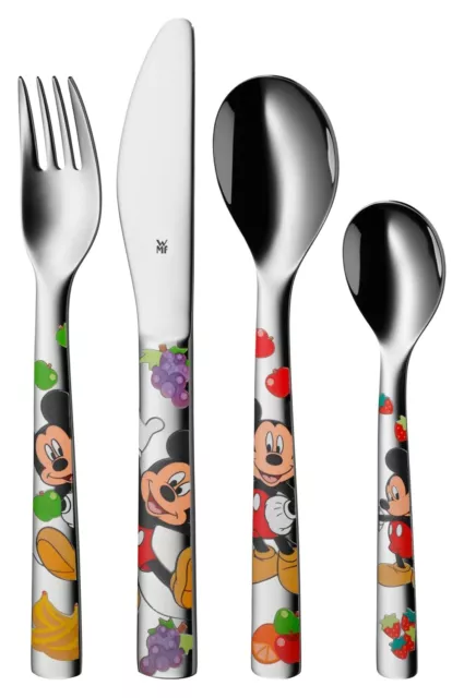 WMF Mickey Mouse Kinderbesteck-Set Besteckset 4-teilig mit Motiv Edelstahl