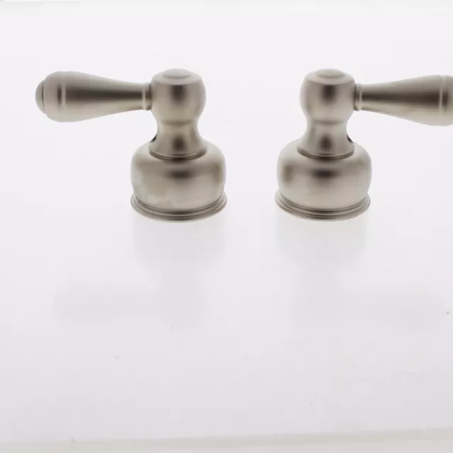 Pair Delta #H25NN Neostyle Nickel Plated Metal Lever Handle w/ Screws & Finial