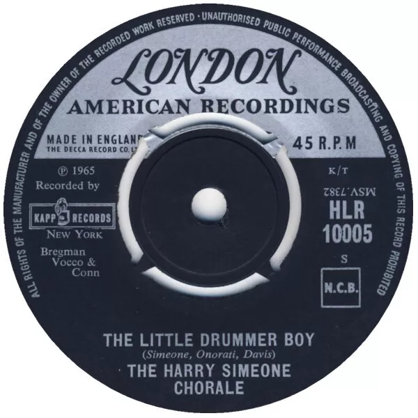 The Harry Simeone Chorale - The Little Drummer Boy (7", Single)