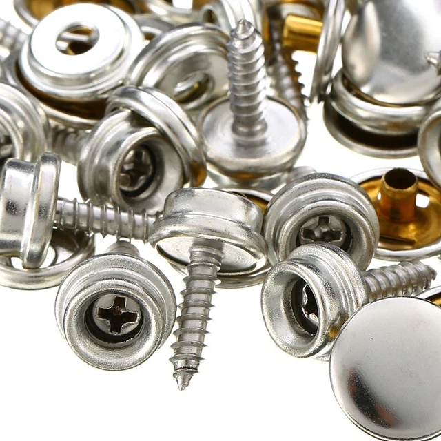 75 pièces/ensemble fixation à clips en acier inoxydable toile capuchon à vis