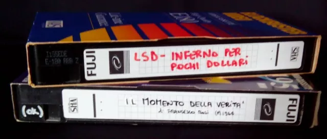 Lotto di 2 VHS - cassette video registrate una sola volta, contenenti film rari