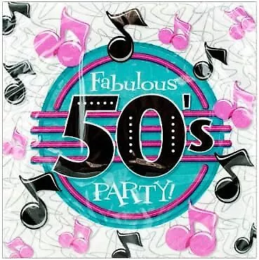 50's Decades Rock N' Roll Sock Hop Diner Retro Theme Party Luncheon Napkins