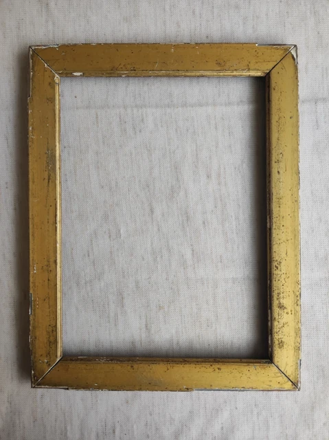 Cadre En Bois Doré Avec Verre - Dimensions Ext. 36x33 Cm / Int. 33x30 Cm - B169