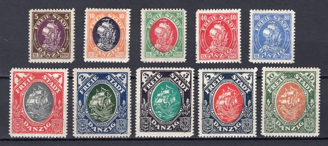 1921 Danzig aus 53-65 ** postfrisch / * ungebraucht Einzelmarken zur Auswahl