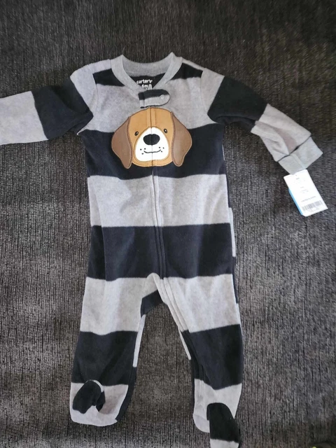 Carters Warm  Baby Boy Puppy Fleece Sleeper - Infant Size 6 Months - New
