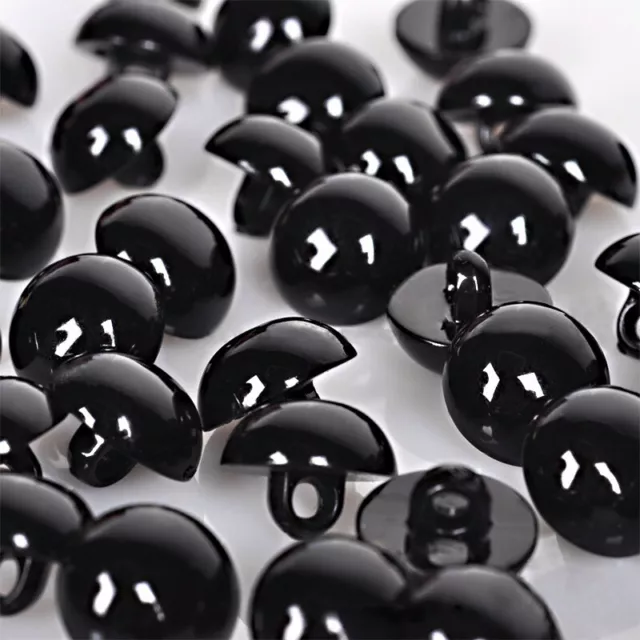 100x Plastic Black Shank Buttons For Toy Doll Eyes DIY Clothing Sewing Accessory