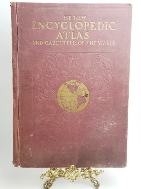 RARE Antique 1909 The New Encyclopedia ATLAS & Gazette Of The World/Country Maps