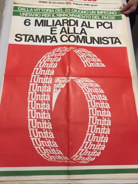 Manifesto originale RARISSIMO 1976 L'Unità PARTITO COMUNISTA ITALIANO (51)