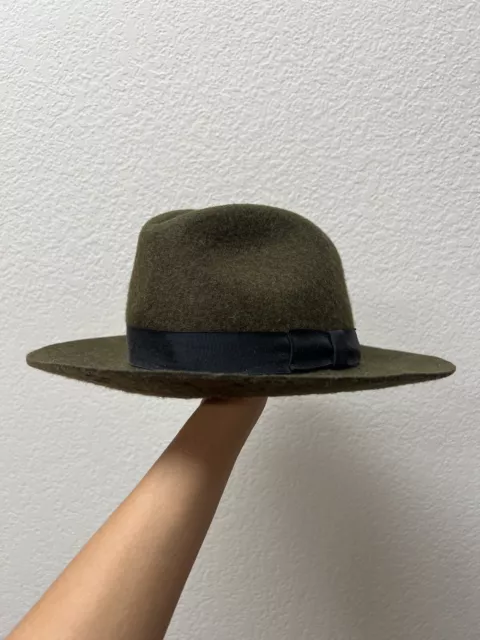 Borsalino Vintage Men's Fedora Hat Forest Green