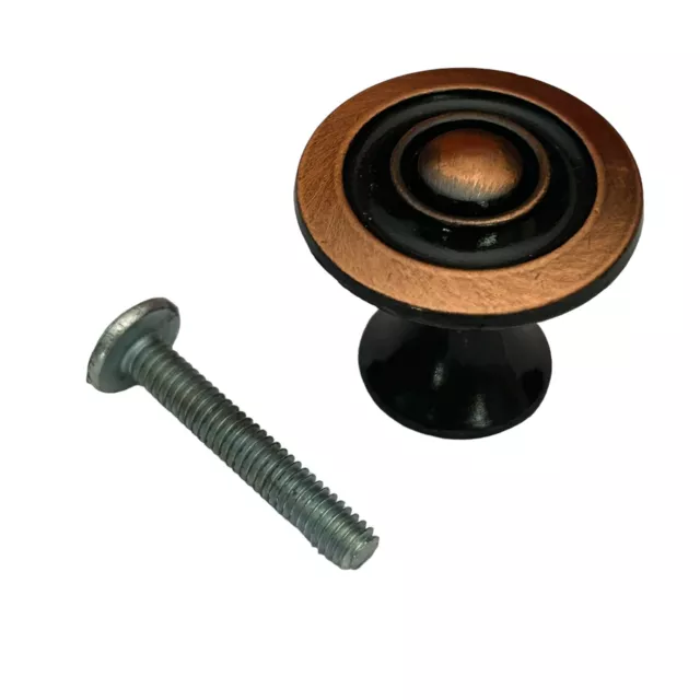 Lot of 10 Vtg Antiqued Copper Bullseye Knob Pull 1” NOS Drawer Cabinet Furniture
