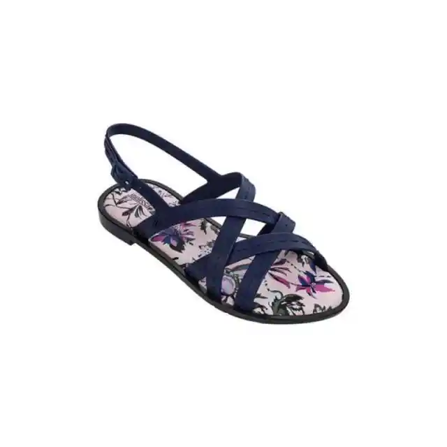 Melissa X Jason Wu Sandals Womens Size 8 Hailey Strappy Navy Pink Ankle Strap