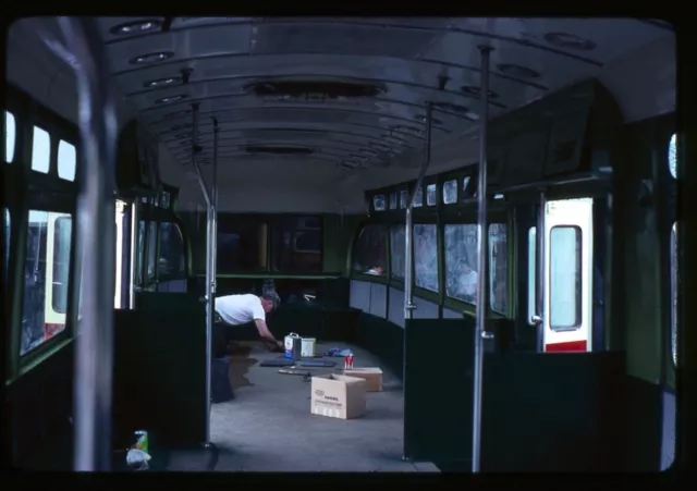 Trolley Slide - Boston MBTA #3295 Rebuilt PCC Streetcar Watertown Shops 1979 2