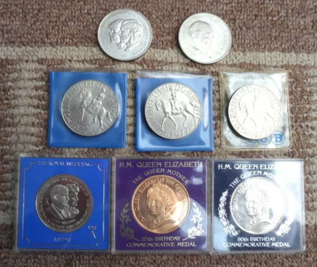 Job Lot - 8 Royal/Churchill Commemorative Medals