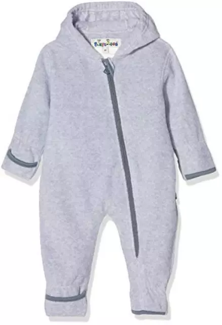 (TG. 12 mesi) Playshoes Fleece-Overall Meliert Pagliaccetto, Grigio (Grau/Melang