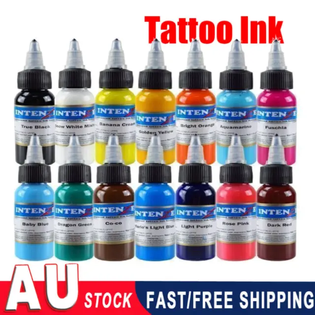 Professional Tattoo Ink Monochrome 14 Colors 1 oz Pure Plant Tattoo Pigment 30ML